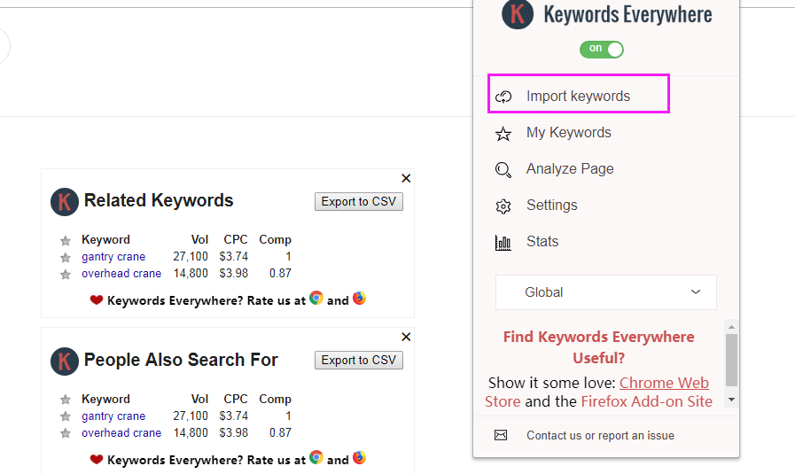 keywords everywhere的安装使用教程